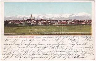 1899 Nagyszeben, Hermannstadt, Sibiu; látkép. Verlag der Buchhandlung G.A. Seraphin / general view (EK)