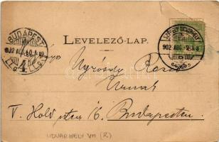 1902 Székelyudvarhely, Odorheiu Secuiesc; Millennium szobor, Hodor Károly üzlete. Dragomán cég kiadá...