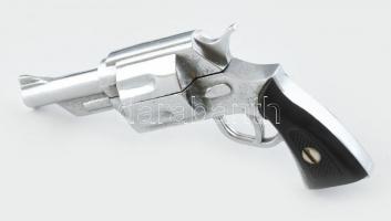 Invicta revolver alakú fém öngyújtó, kopott, h:10cm