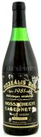 1981 Hosszúhegyi Cabernet Sauvignon 1981, muzeális bor, hajós-bajai borvidék, szakszerűen tárolt, bontatlan palack, 0,75l.