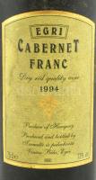 1994 Vincze Béla Egri Cabernet Franc 1995, szakszerűen tárolt, bontatlan palack száraz vörösbor, díj...