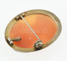 Ezüst (Ag) fülbevalópár és medál, kámea berakással, kopott, jelzett, bruttó:11g