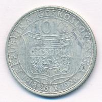 Csehszlovákia 1928. 10K Ag "Masaryk" T:1- Czechoslovakia 1928. 10 Korun Ag "Masaryk&q...