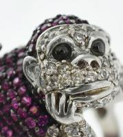 Ezüst (Ag) Nade Benam design gyűrű. Cirkónia ékítéssel, kopott, jelzett, br: 16g, m:58