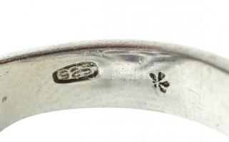 Ezüst (Ag) Nade Benam design gyűrű. Cirkónia ékítéssel, kopott, jelzett, br: 16g, m:58