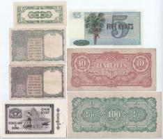 Burma / Japán megszállás 1942-1944. 10R + 100R + Burma 1945. 1R (indiai bankjegy "Military Admi...