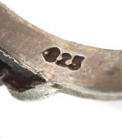 Ezüst (Ag) rózsás gyűrű, jelzett, méret: 55, bruttó: 11,79 g