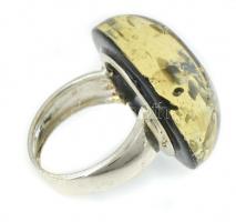 Ezüst (Ag) gyűrű, jelzett, méret: 53, bruttó: 7,38 g