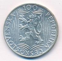 Csehszlovákia 1949. 100K Ag "Sztálin" T:1- Czechoslovakia 1949. 100 Korun Ag "Stalin&...