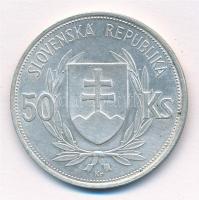 Szlovákia 1944. 50K Ag "Függetlenség 5. évfordulója" T:2 Slovakia 1944. 50 Korun Ag "...