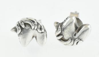 Ezüst (Ag) unikornisos fülbevalópár Pandora jelzéssel, h: 1 cm, nettó: 1,98 g