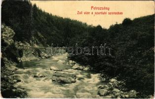 1912 Petrozsény, Petrosani; Zsil vize a szurduki szorosban. W.L. Bp. 1697. / Pasul Surduc, Jiu riverbank (szakadás / tear)