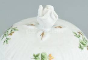 Hollóházi Erika mintás teás készlet 6 személyes, tejkiöntő hiány, + hozzá szendvicses készlet, a tál...