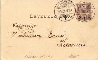 1900 Nagyszeben, Hermannstadt, Sibiu; látkép. Verlag d. Buchh. G.A. Seraphin / general view
