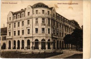 1927 Nagyszeben, Hermannstadt, Sibiu; Hotel Boulevard szálloda. Jos. Drotleff kiadása / street view, hotel (fl)