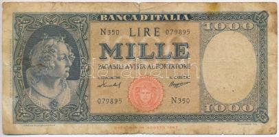 Olaszország 1947. 1000L T:III- Italy 1947. 1000 Lire C:VG Krause P#83