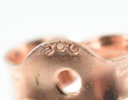 Aranyozott ezüst (Ag) fülbevalópár kövekkel gazdagon kirakva, jelzett, d: 1,7 cm, bruttó: 4,36 g