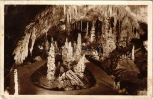1935 Gömörhosszúszó, Hosúsovo, Dlhá Ves; Krápnikové jaskyne v Hosúsove pri Plesivci / Domica barlang Pelsőc mellett, belső / karst cave interior (EM)