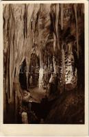 1935 Gömörhosszúszó, Hosúsovo, Dlhá Ves; Krápnikové jaskyne v Hosúsove pri Plesivci / Domica barlang Pelsőc mellett, belső / karst cave interior (EK)