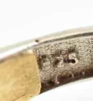 Aranyozott ezüst (Ag) fülbevalópár és gyűrű, jelzett, bruttó: 15,6 g