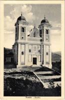 Vágsziklás, Szkalka, Skalka pri Trencine, Skalka nad Váhom; A felújított apátsági templom a Vágvölgyben / renovated abbey church in Povazie