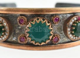 Ezüst (Ag) karperec kövekkel, jelzett, 6×4,6 cm, bruttó: 32,57 g