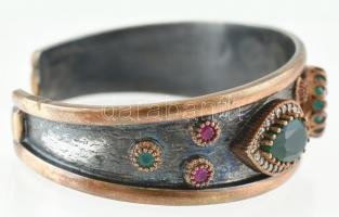 Ezüst (Ag) karperec kövekkel, jelzett, 6×4,6 cm, bruttó: 32,57 g