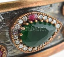 Ezüst (Ag) karperec kövekkel, jelzett, 6×4,6 cm, bruttó: 32,57 g