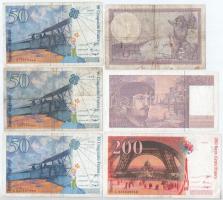 Franciaország 1919. 5Fr + 1993-1994. 50Fr (3db) + 1995. 20Fr + 1996. 200Fr T:III,III-
France 1919. ...