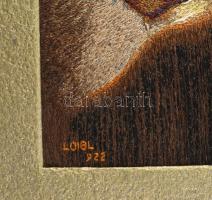 Loibl 922 jelzéssel: Liszt Ferenc portréja. Gobelin. Paszpartuban. 12,5x8 cm