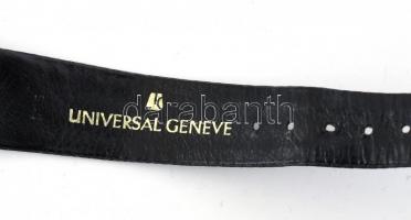 Universal Geneve mechanikus karóra, bőr szíjjal, működik, 3,5×3 cm