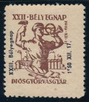 1950. Diósgyőri Bélyegnap levélzáró 1950-ben felülnyomva