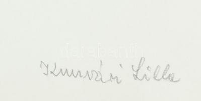 Kunvári Lilla (1897-1984): Utcarészlet. Tus, papír, jelzett, lap teteje papírra kasírozva. 19×30 cm....