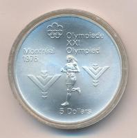 Kanada 1975. 5$ Ag "Montreali olimpia - Maraton" T:1 Canada 1975. 5 Dollars Ag "Montr...