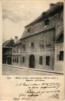 1908 Pápa, Mátyás király vadászkastélya 1465. évből. Mayer Adolf kiadása (szakadás / tear)