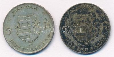 1947. 5Ft Ag "Kossuth" (2x) T:3 patina Adamo F8.1