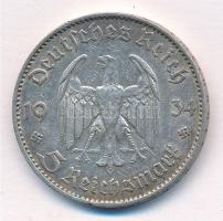 Német Harmadik Birodalom 1934F 5M Ag "Náci hatalom első évfordulója" T:2- kis ph.
German ...