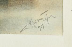 Hercsuth Ferenc (1942-): Vízparti táj, 1977. Akvarell, papír, jelzett. Paszpartuban. 24,5×41 cm. Soó...