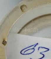 Ezüst(Ag) pohár üvegbetéttel, jelzett, m: 7 cm, bruttó: 84,42 g