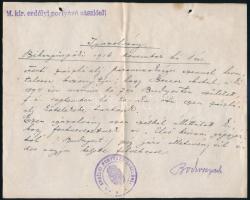 1916 M. kir. erdélyi portyázó zászlóalj katonájának pecsétes igazolványa, valamint a részére küldött de a feladónak visszaküldött levél