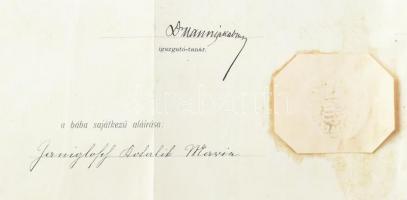 1903 Bábaképző bizonyítványa, vászon 60x40 cm