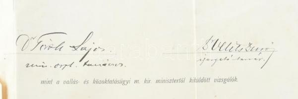 1903 Bábaképző bizonyítványa, vászon 60x40 cm