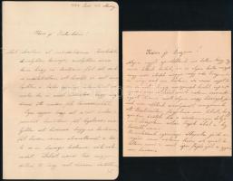 1902-1904 2 db személyes hangvételű kézzel írt levél borítékkal