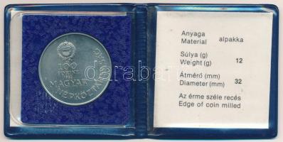 1983. 100Ft alpakka "Széchenyi István" kék műbőr tokban, tanúsítvánnyal T:BU Adamo EM75
