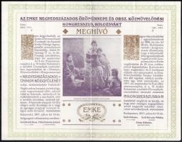 1911, 1918 EMKE meghívó, levél és nyugta, 3 db
