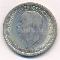 Svédország 1947TS 2Kr Ag &quot;V. Gusztáv&quot; T:1-,2 patina Sweden 1947TS 2 Kronor Ag &quot;Gustaf V&quot; C:AU,XF patina Krause KM#815