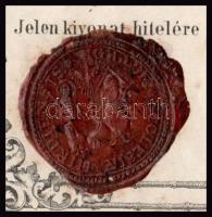 1865 Hird (Pécs), keresztelési anyakönyvi kivonat viaszpecséttel