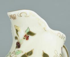 Zsolnay pillangó mintás mokkás / kávés készlet és 6 db süteményes tányér. Hat személyes. Kézzel fest...