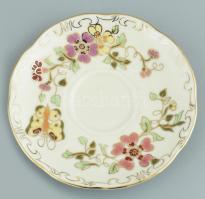 Zsolnay pillangó mintás mokkás / kávés készlet és 6 db süteményes tányér. Hat személyes. Kézzel fest...