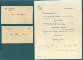 1942 Meghívó a jogászbálra 2 db tiszteletjeggyel